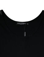 Dolce & Gabbana Black Cotton Sleeveless Round Neck Tank T-shirt - Zeiniez