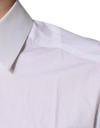 Dolce & Gabbana White Cotton Long Sleeves GOLD Dress Shirt - Zeiniez