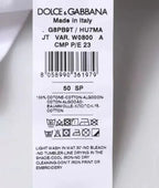 Dolce & Gabbana White Logo Print Cotton Crew Neck T-shirt - Zeiniez