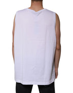 Dolce & Gabbana White Cotton Sleeveless Round Neck Tank T-shirt - Zeiniez