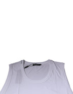 Dolce & Gabbana White Cotton Sleeveless Round Neck Tank T-shirt - Zeiniez
