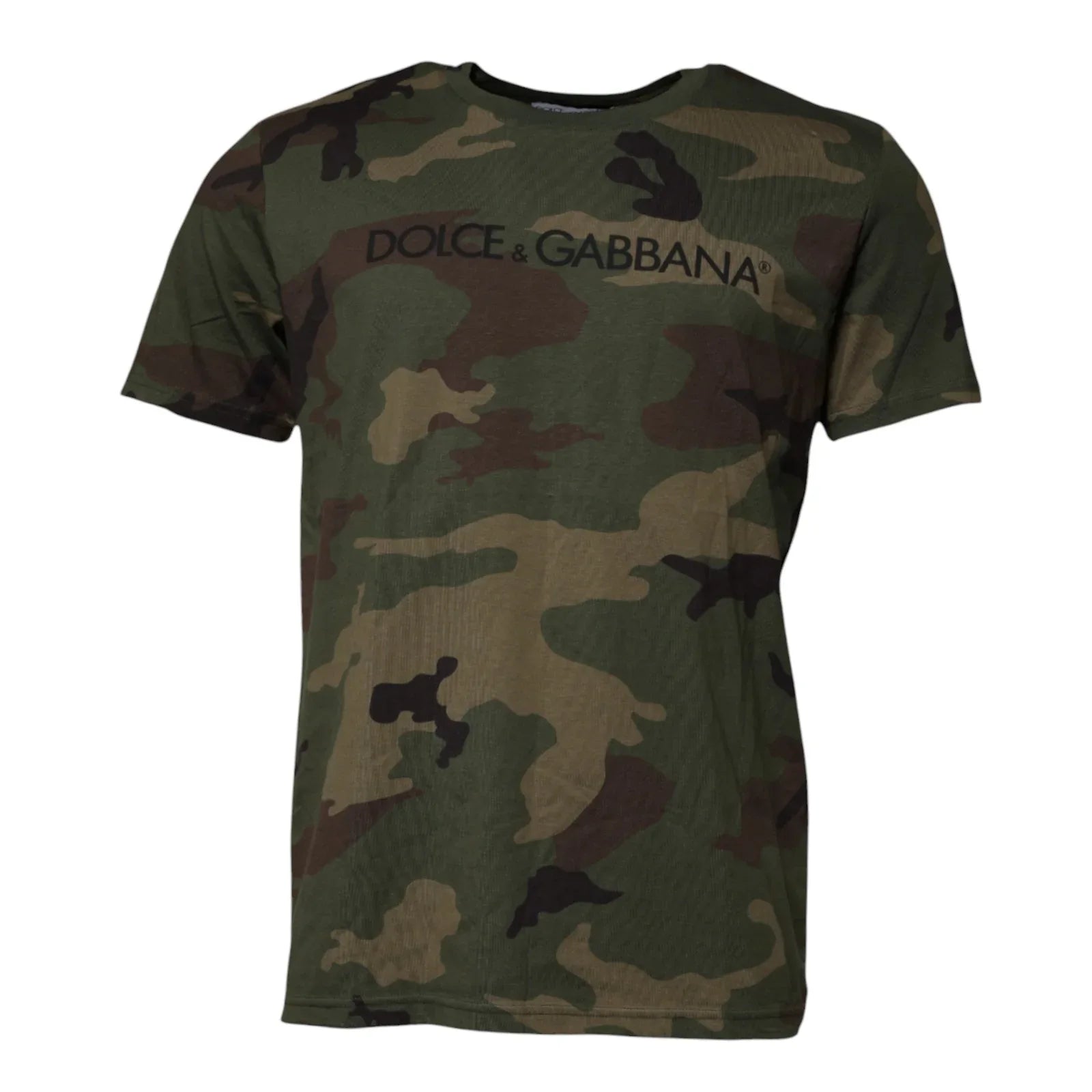 Dolce & Gabbana Multicolor Camouflage Cotton Crew Neck T-shirt - Zeiniez