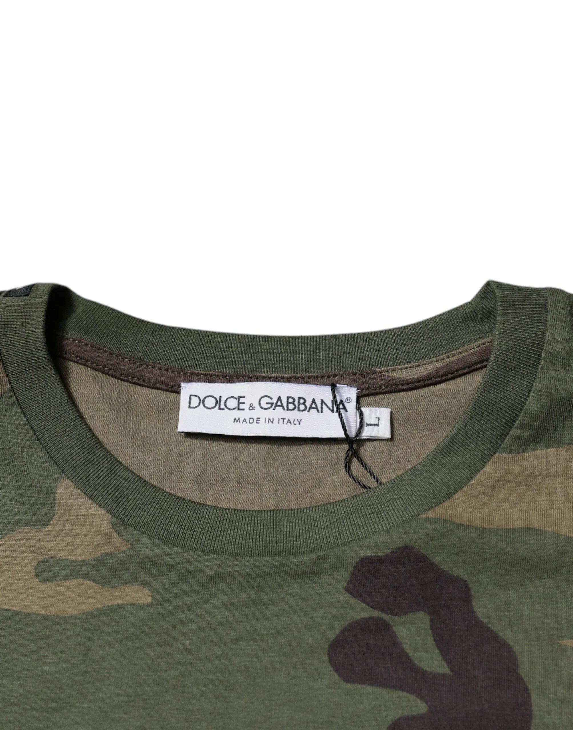 Dolce & Gabbana Multicolor Camouflage Cotton Crew Neck T-shirt - Zeiniez