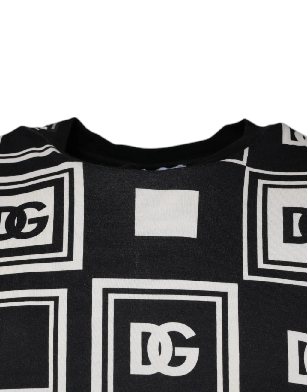 Dolce & Gabbana Black Logo Monogram Cotton Crew Neck T-shirt - Zeiniez