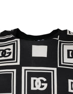 Dolce & Gabbana Black Logo Monogram Cotton Crew Neck T-shirt - Zeiniez