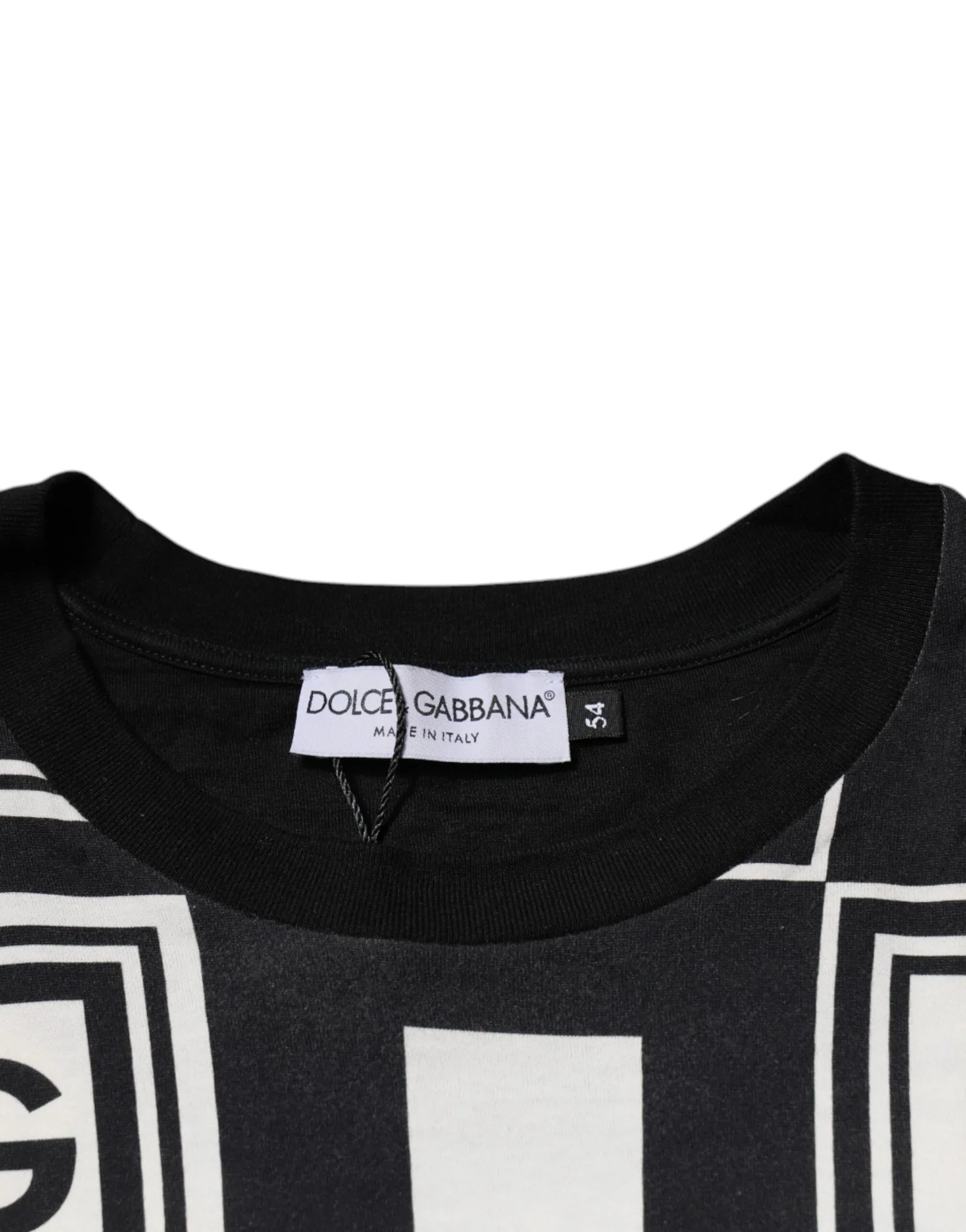 Dolce & Gabbana Black Logo Monogram Cotton Crew Neck T-shirt - Zeiniez