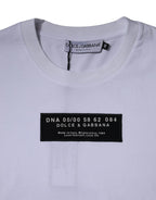 Dolce & Gabbana White Logo Print Cotton Crew Neck T-shirt - Zeiniez