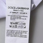 Dolce & Gabbana White Logo Print Cotton Crew Neck T-shirt - Zeiniez