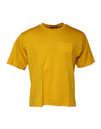 Dolce & Gabbana Dark Yellow Logo Crew Neck Short Sleeves T-shirt - Zeiniez