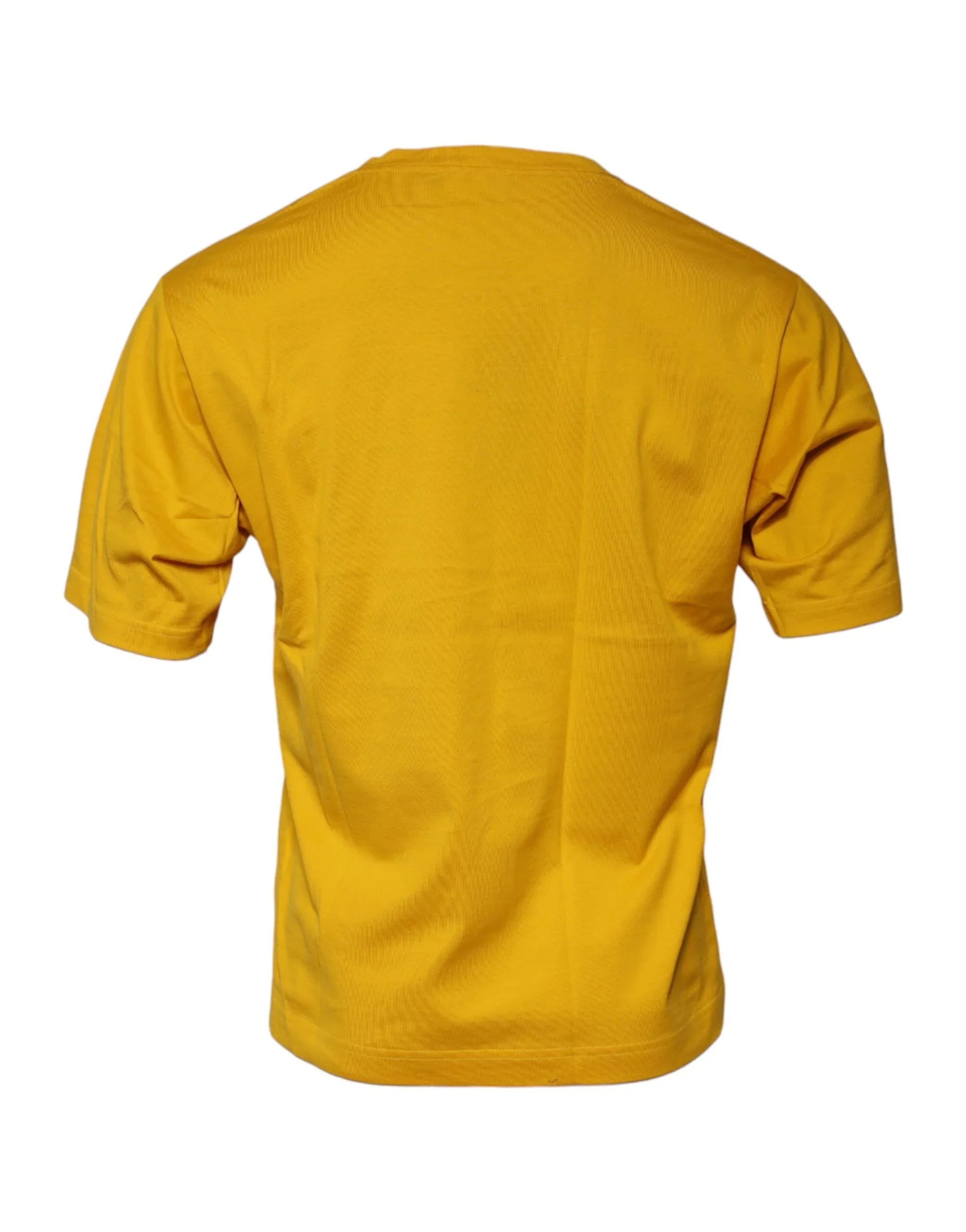 Dolce & Gabbana Dark Yellow Logo Crew Neck Short Sleeves T-shirt - Zeiniez