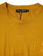Dolce & Gabbana Dark Yellow Logo Crew Neck Short Sleeves T-shirt - Zeiniez