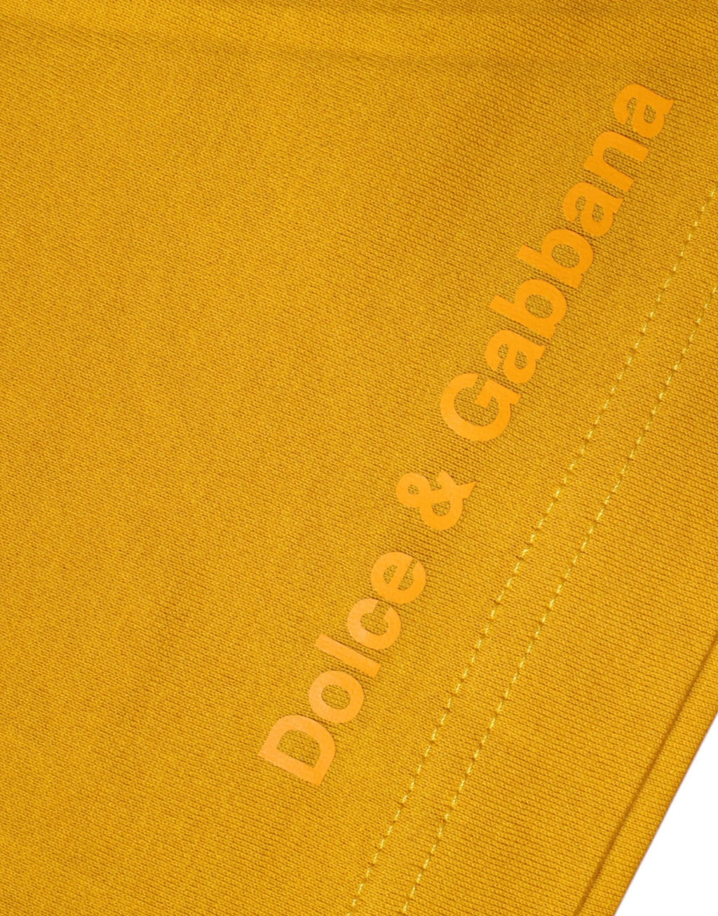 Dolce & Gabbana Dark Yellow Logo Crew Neck Short Sleeves T-shirt - Zeiniez