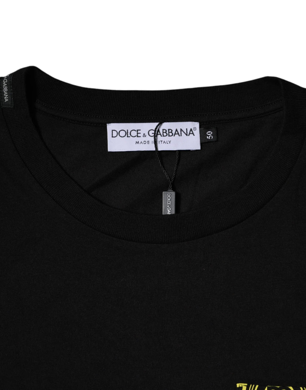 Dolce & Gabbana Black Logo Print Cotton Short Sleeve T-shirt - Zeiniez