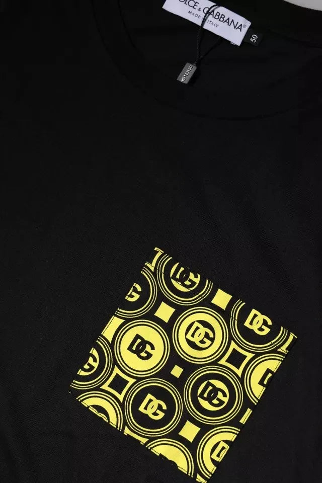 Dolce & Gabbana Black Logo Print Cotton Short Sleeve T-shirt - Zeiniez