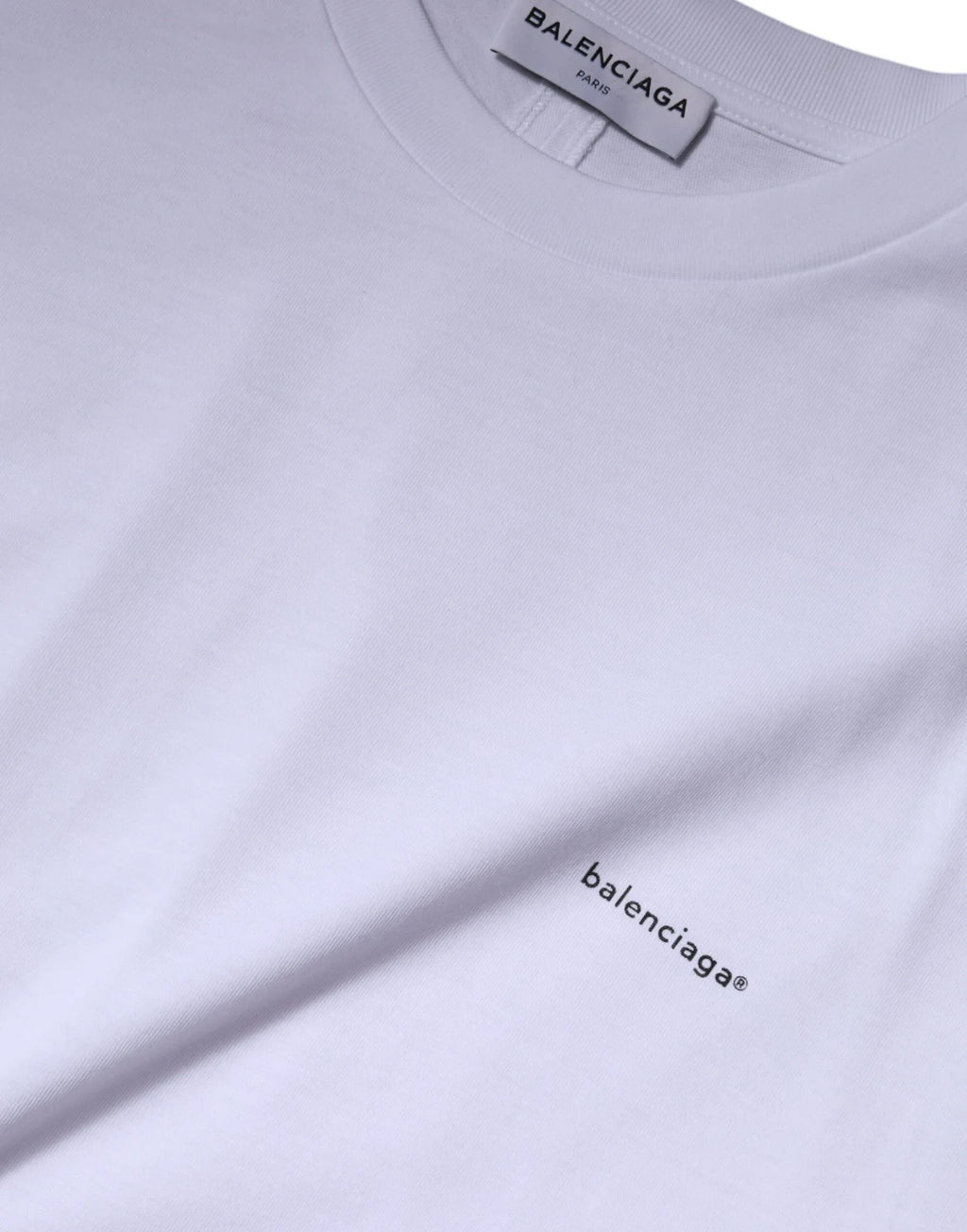 Balenciaga White Logo Cotton Crew Neck Short Sleeves T-shirt - Zeiniez
