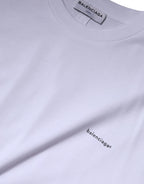 Balenciaga White Logo Cotton Crew Neck Short Sleeves T-shirt - Zeiniez