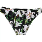 Dolce & Gabbana Black Lily Print Swimwear Bottom Beachwear Bikini - Zeiniez