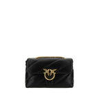 PINKO Black Calf Leather Bos Taurus Shoulder Bag - Zeiniez