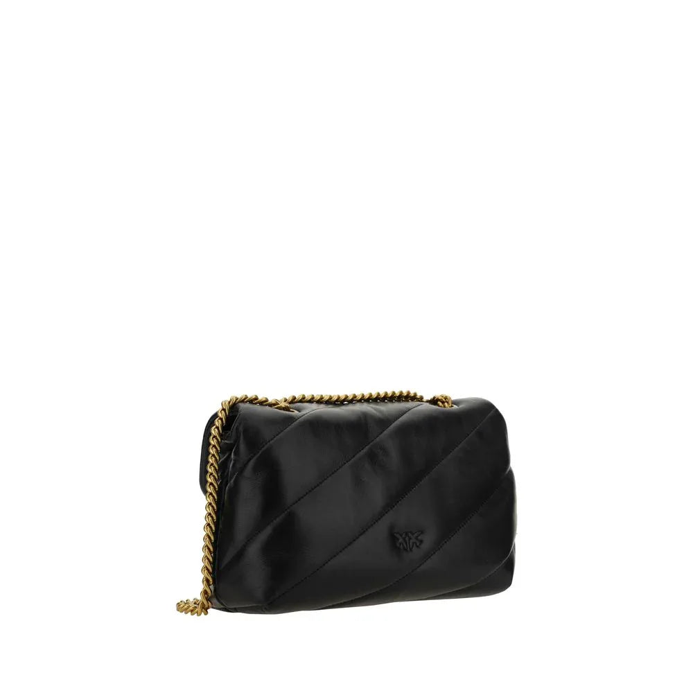 PINKO Black Calf Leather Bos Taurus Shoulder Bag - Zeiniez