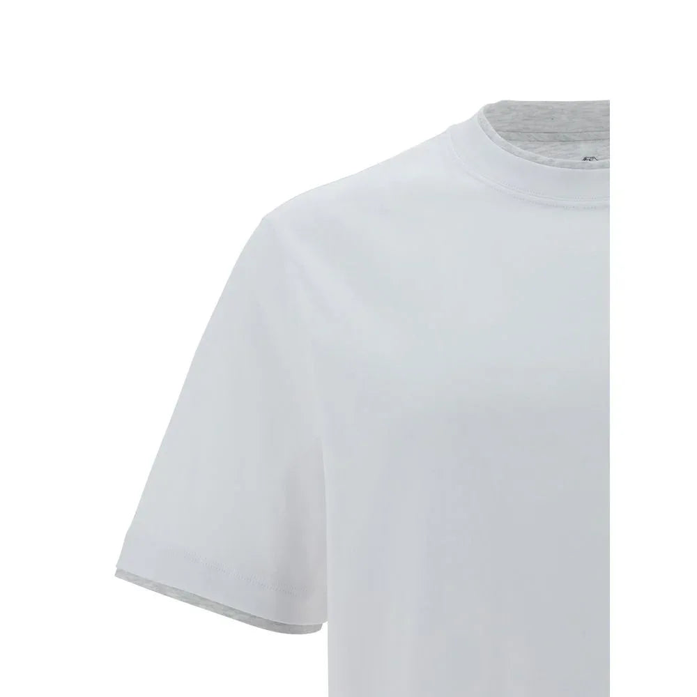 Brunello Cucinelli White Cotton T-Shirt - Zeiniez