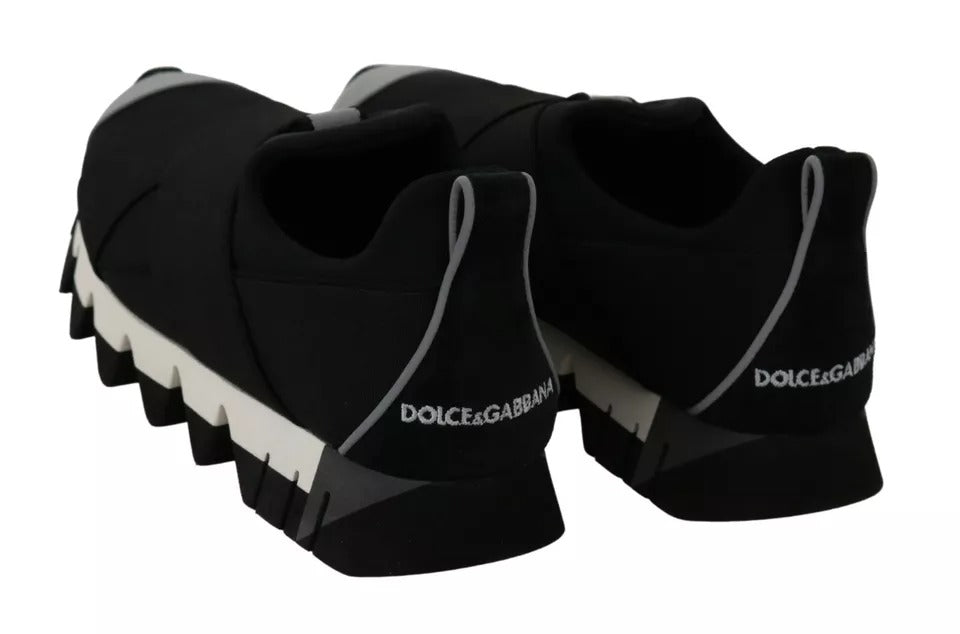 Dolce & Gabbana Black Shark Neoprene Stretch Sneakers Shoes - Zeiniez