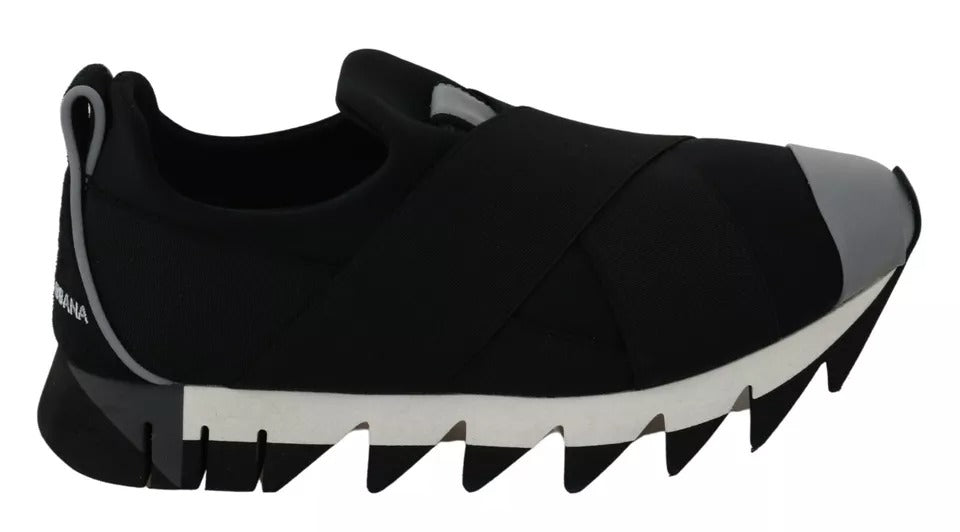 Dolce & Gabbana Black Shark Neoprene Stretch Sneakers Shoes - Zeiniez