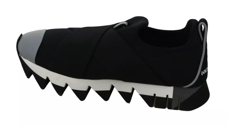 Dolce & Gabbana Black Shark Neoprene Stretch Sneakers Shoes - Zeiniez