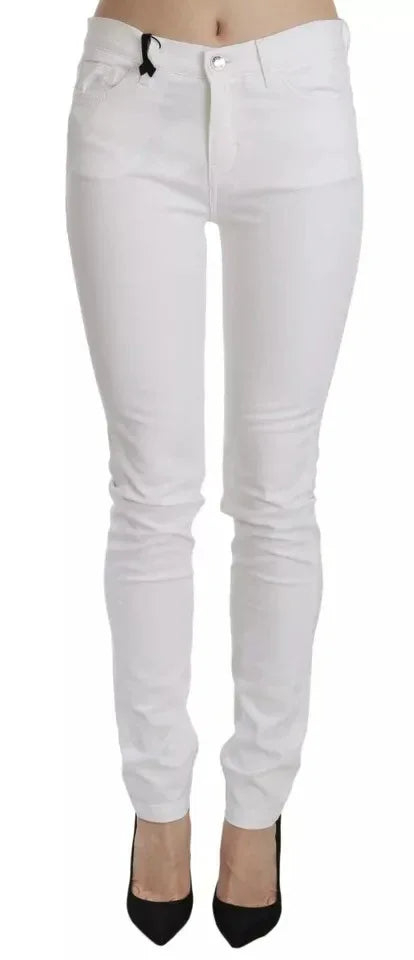 Dolce & Gabbana White Crystal Embellished Skinny Jeans - Zeiniez