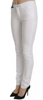 Dolce & Gabbana White Crystal Embellished Skinny Jeans - Zeiniez