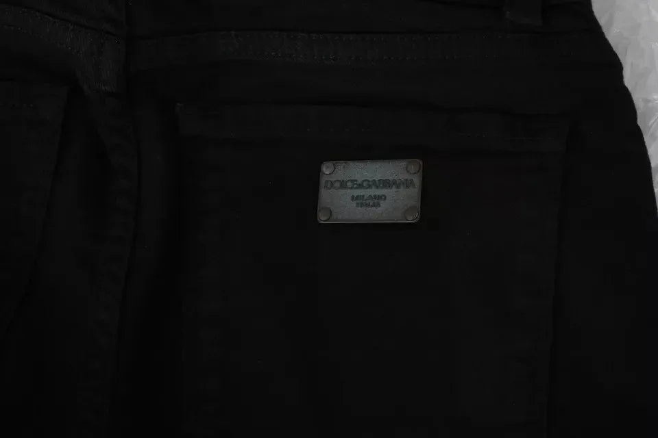 Dolce & Gabbana Black Mid Waist Slim Denim Cotton Stretch Jeans - Zeiniez