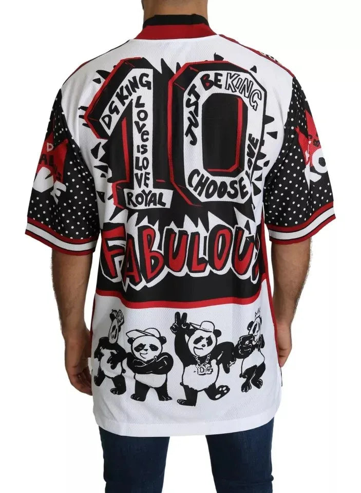 Dolce & Gabbana White King Panda Polyester T-shirt Top - Zeiniez