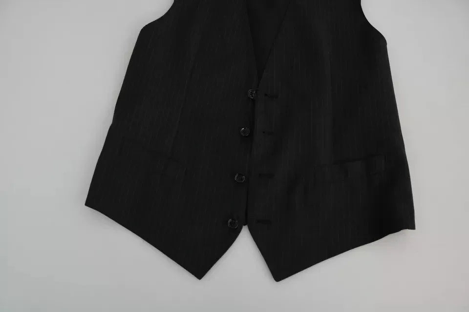 Dolce & Gabbana Black Men Formal STAFF Dress Waistcoat Vest - Zeiniez