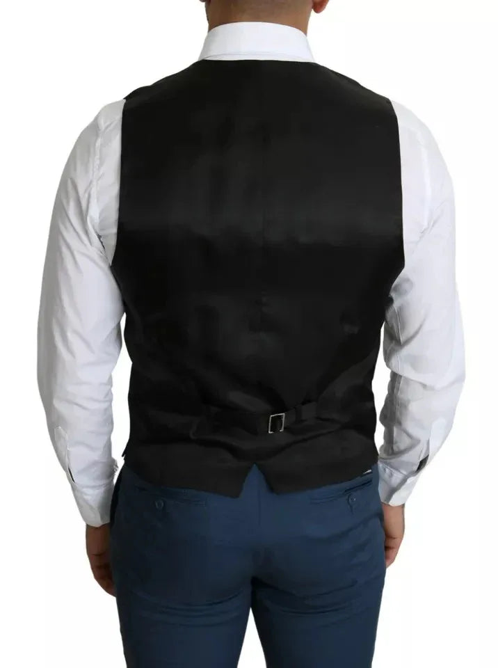 Dolce & Gabbana Black Men Formal STAFF Dress Waistcoat Vest - Zeiniez