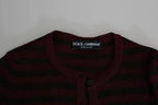 Dolce & Gabbana Black Red Striped Womens Cardigan Sweater - Zeiniez
