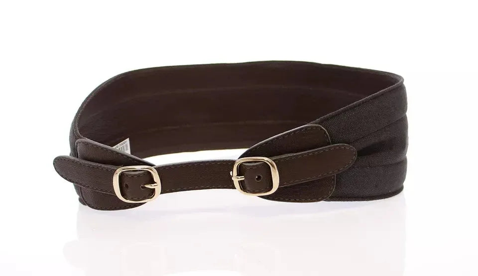 Dolce & Gabbana Brown D&G Leather Linnen Logo Belt - Zeiniez