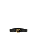 PINKO Black Calf Leather Bos Taurus Regular Belt - Zeiniez