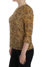 Dolce & Gabbana Multicolor Mosaic Print Silk Blouse T-shirt - Zeiniez