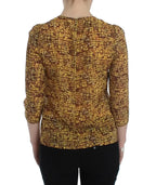 Dolce & Gabbana Multicolor Mosaic Print Silk Blouse T-shirt - Zeiniez