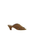 Casadei Brown Calf Leather Bos Taurus Platform Sandals - Zeiniez
