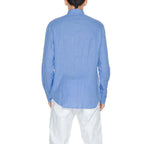 Calvin Klein Blue Linen Dress Shirt - Zeiniez