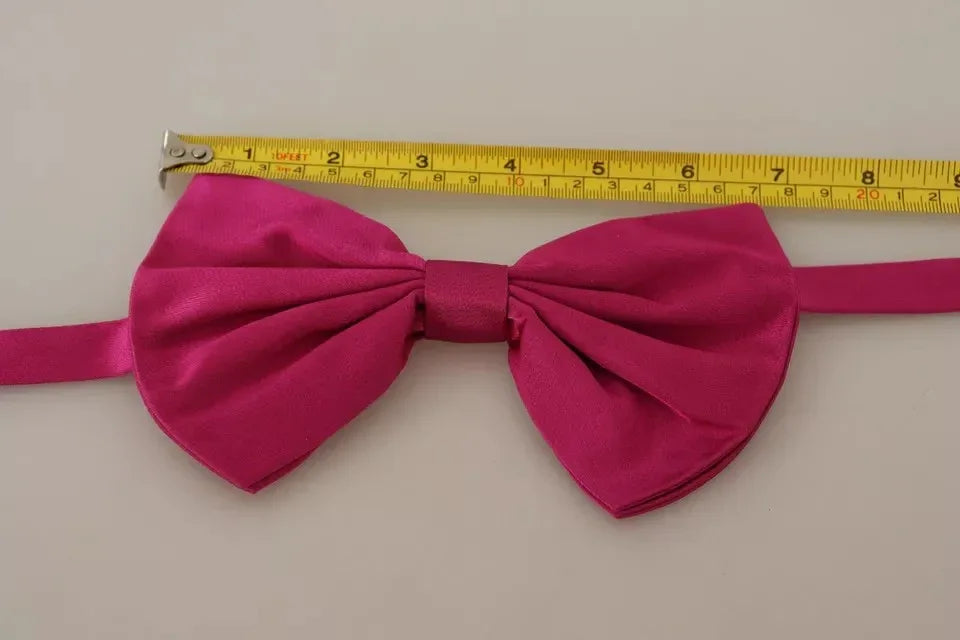 Dolce & Gabbana Pink 100% Silk Adjustable Neck Bow Tie Men - Zeiniez