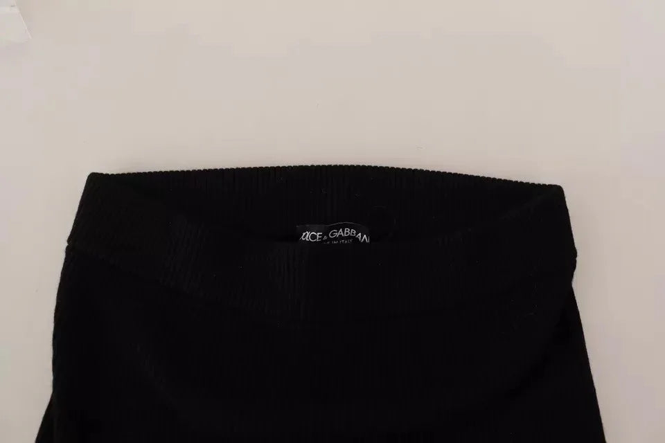 Dolce & Gabbana Black High Waist Stretch Pants Tights - Zeiniez
