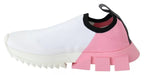 Dolce & Gabbana Pink White Logo Sorrento Sneakers Shoes - Zeiniez