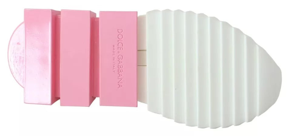 Dolce & Gabbana Pink White Logo Sorrento Sneakers Shoes - Zeiniez