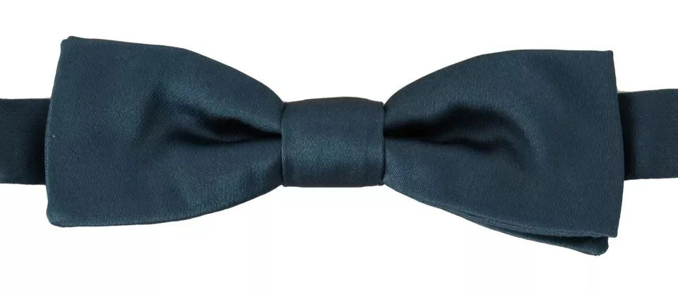 Dolce & Gabbana Blue 100% Silk Adjustable Neck Bow Tie Mens - Zeiniez