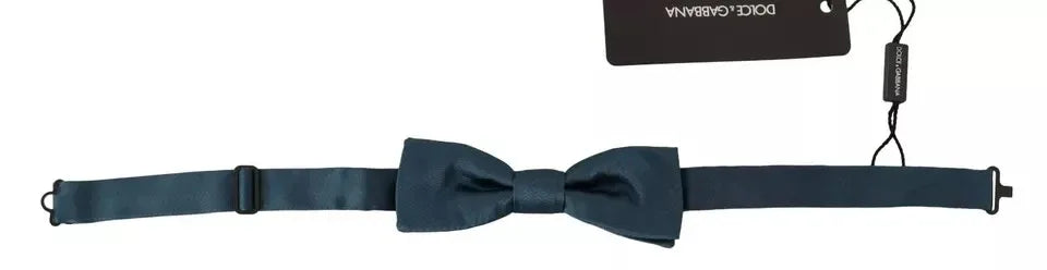 Dolce & Gabbana Blue 100% Silk Adjustable Neck Bow Tie Mens - Zeiniez