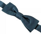 Dolce & Gabbana Blue 100% Silk Adjustable Neck Bow Tie Mens - Zeiniez