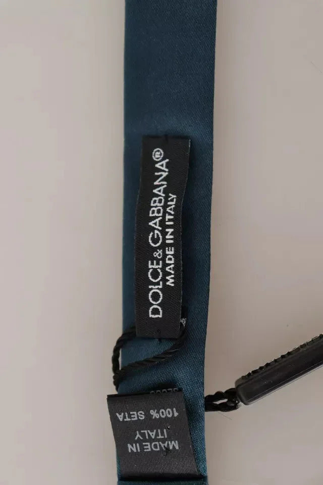 Dolce & Gabbana Blue 100% Silk Adjustable Neck Bow Tie Mens - Zeiniez