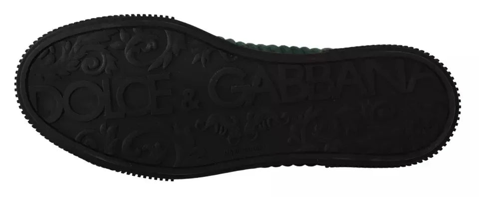 Dolce & Gabbana Green Corduroy High Tops Sneakers Mens Casual Shoes - Zeiniez