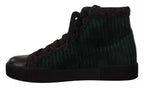 Dolce & Gabbana Green Corduroy High Tops Sneakers Mens Casual Shoes - Zeiniez